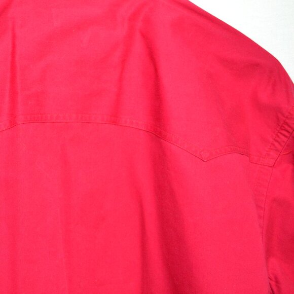Vintage Western Red Brush Popper shirt embroidery 100% cotton - Picture 5 of 5
